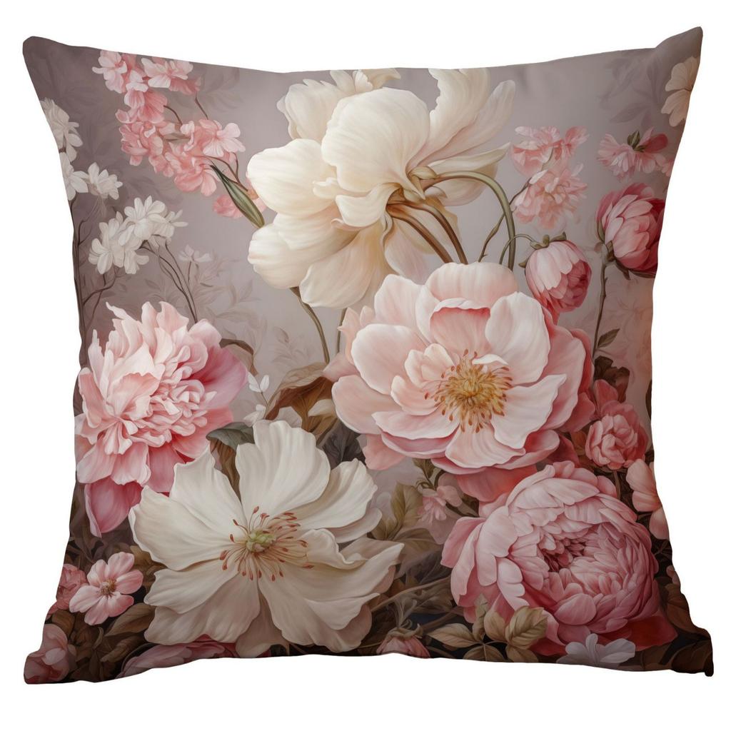 New Retro Old Peony Flower Pillowcase Home Sofa Cushion Pillowcase