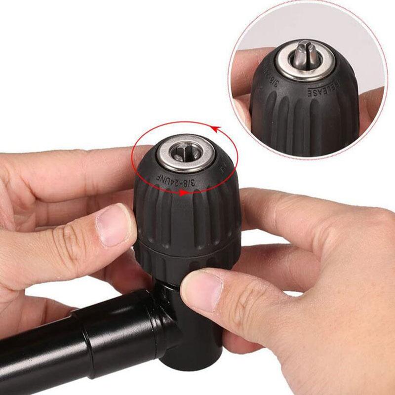 90 Degree Professional Right Angle Bend Extension 0.8-10mm Cordless Drill Attachment Adapter