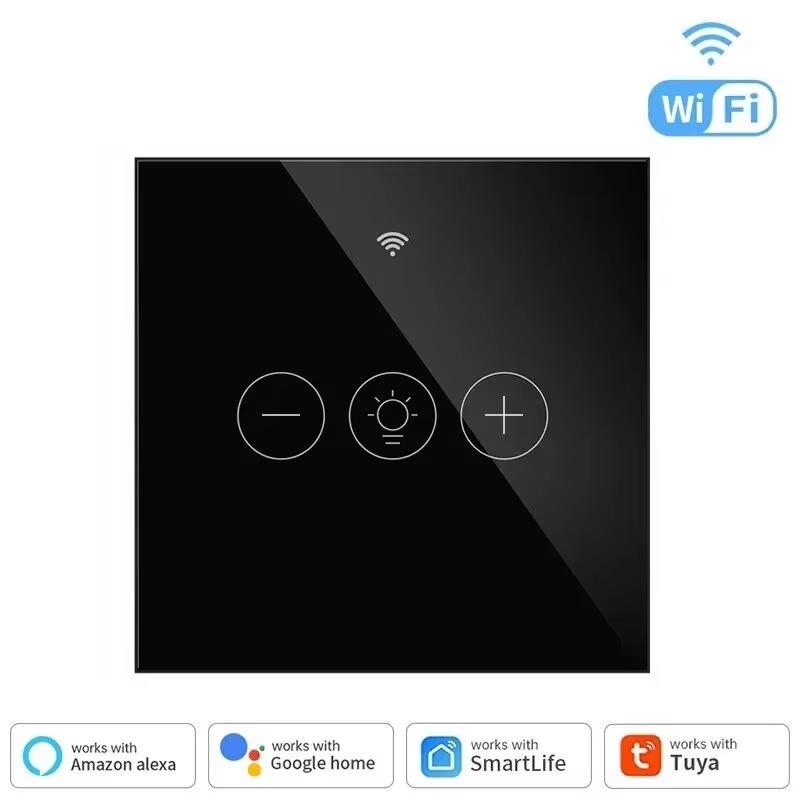 Tuya WiFi Smart Dimmer Switch EU/US Wall Touch Light Switch with Neutral Wire, Smart Life APP Remote and Voice Control for Alexa Google Home