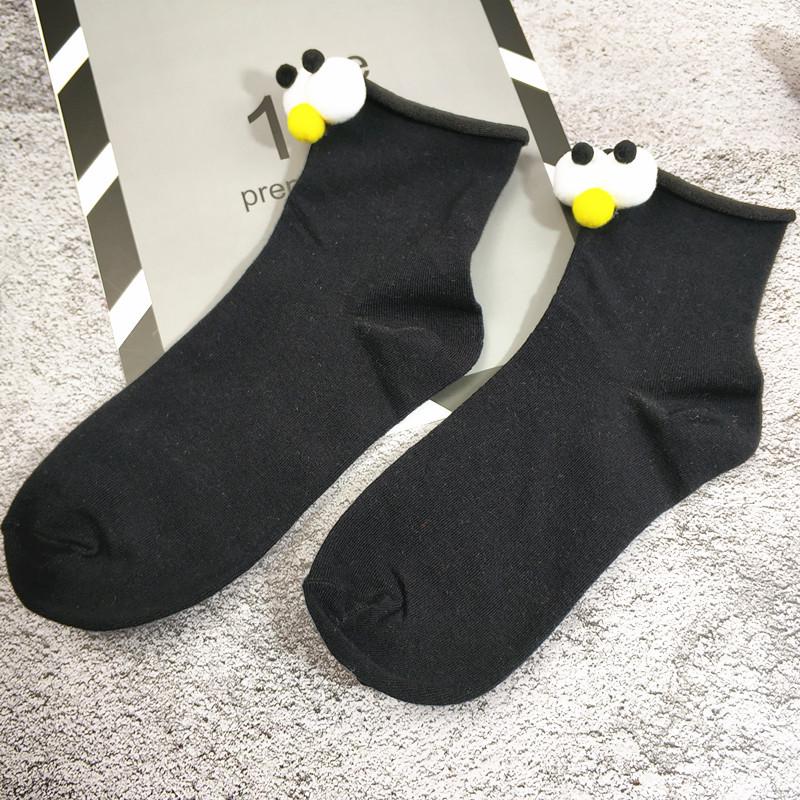 3d three-dimensional big eyes cute cartoon candy color women's cotton tube socks