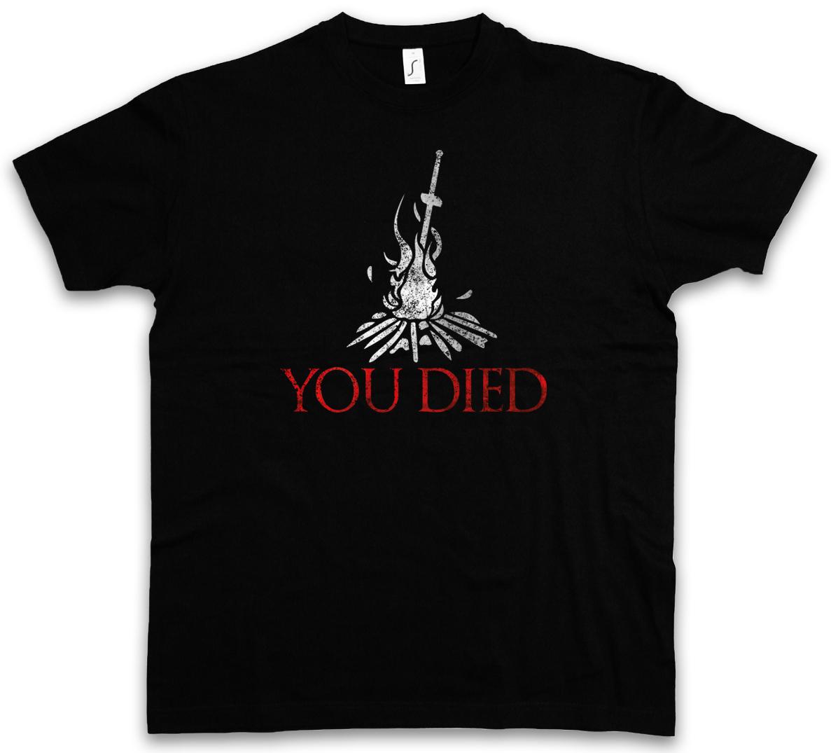 YOU DIED DARK SOUL T-Shirt Mens Womens Tees Top - Firelink Shrine Dark Gamer Nerd Larp Souls T-Shirt Mens Womens Tees Top XL