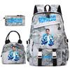 Cr7 Ronaldo 67 Print Student Rugzak Set met Lunchtas Etui Tienermeisjes School Reis Dagrugzak