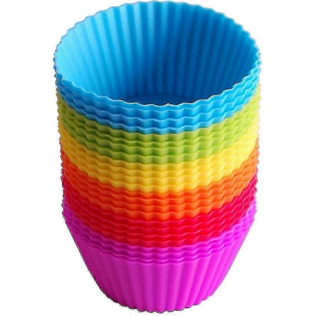 24-teilige wiederverwendbare Silikon-Kuchenformen für Muffins, Cupcakes und Cupcakes hwyC