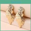Earrings Metal Leaf With Gold Coating And Bold Design For Gift And Wedding