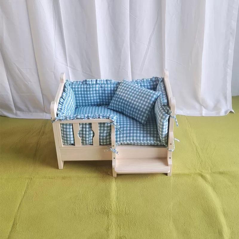 Massivholz Hundebett für drinnen Teddy Golden Retriever Haustierbox Waschbares Katzen Hundehäuschen Feuchtigkeitsgeschützter Zwinger für Welpen Kätzchen