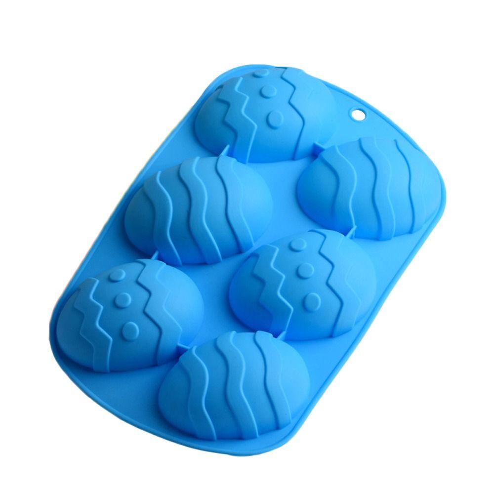 DIY Eiform Oster-Eierform 6 Mulden Backwerkzeug Schokoladenkuchenform Handgemachte Schokoladenschale Ostern