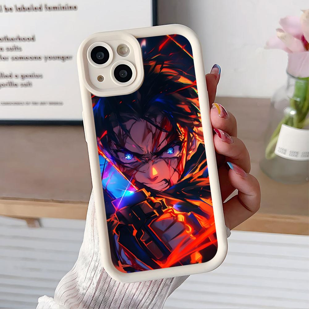 AOT Eren Yeager Verdickte TPU Handyhülle für iPhone 17 16 15 14 13 12 11 Air Pro Max Plus Bunte Hülle