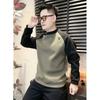 Mens Color Block Sweatshirt Casual Loose Fit Round Neck Long Sleeve Pullover Daily Wear