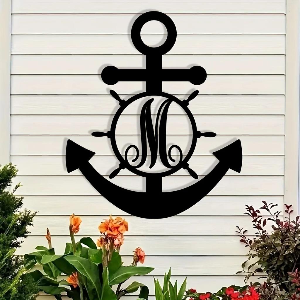 Custom Letter Anchor Metal Wall Art - Ευέλικτο, χωρίς ενέργεια, κομψή διακόσμηση για σπίτι και δώρα, τέλειο εσωτερικό και εξωτερικό