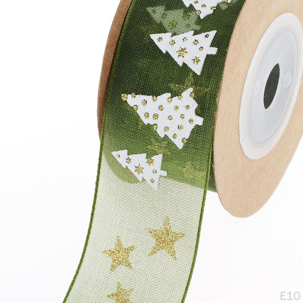 Christmas Ribbon, Tree Ribbons, Polyester Ribbon Crafts Gift Wrapping Festive Ribbons Decorations,