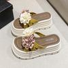 Fashion Fairy Flower Slippers Muffin Soft Bottom 2025 One Word Cool Summer New Female Summer Versatile Beach Slippers
