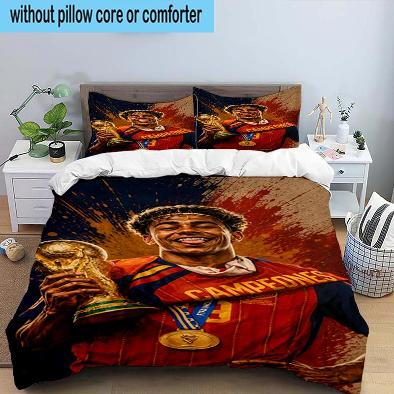 Set Biancheria da Letto 3 Pezzi Football Spirit Ya-mal, Include 1 Copripiumino e 2 Federe Perfetto per Camera da Letto, Dormitorio, Regalo di Natale per Fan