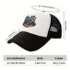 Monster Truck Flames Checkered Flags Trucker Hat Breathable Mesh Baseball Cap for Motorsports Fans