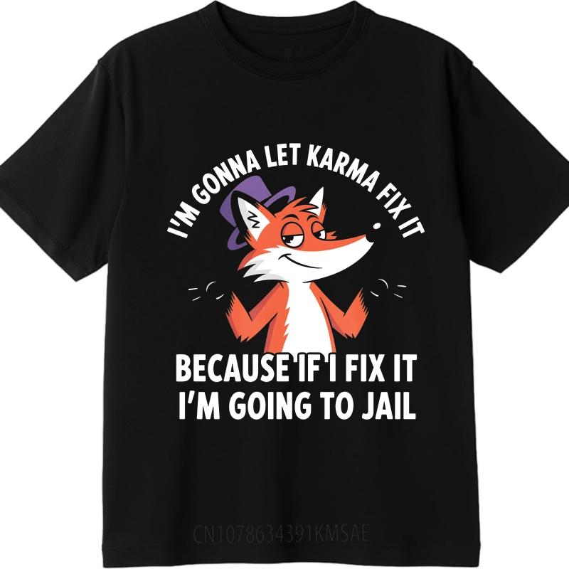 Workout For her O Neck t shirt Fashion Fox Wearing Hat With Text Above And Below Anime Unisex Tshirt summer teeshirt male tops