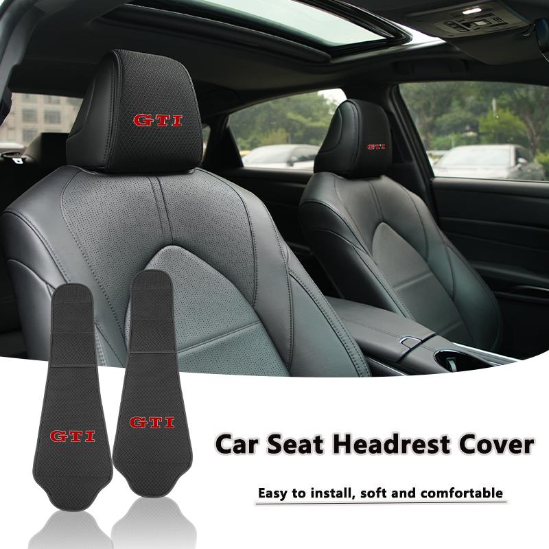 PIG1 Car Seat Ice Silk Headrest Pillow Case Storage Bag For Volkswagen VW GTI Golf 4 6 7 Tiguan Passat B5 B6 B7 CC Jetta MK5 MK6 Polo