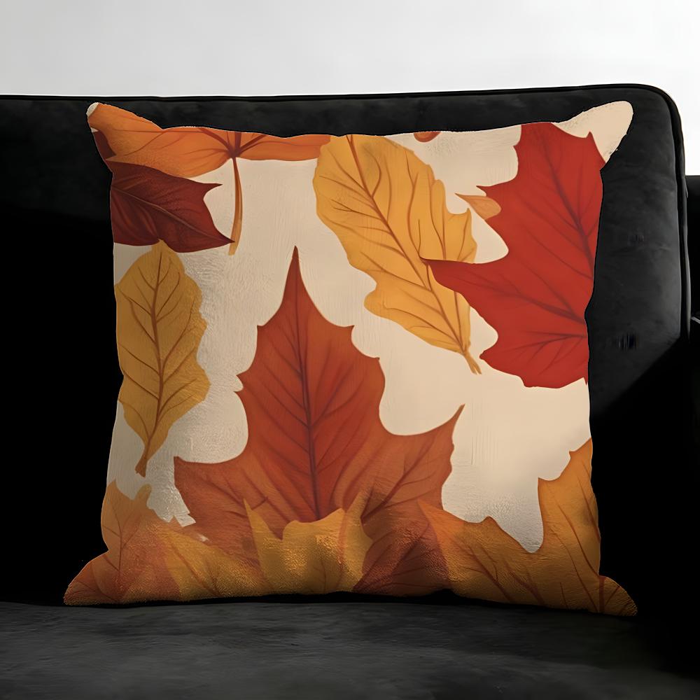 Maple Leaves Luxury Cushion Cover Pillowcase Ultra Soft Skin Friendly Fabric Cloud Like Comfort & Concealed Zipper
