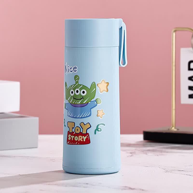 Cartoon Kids Glass Water Bottle with Lanyard