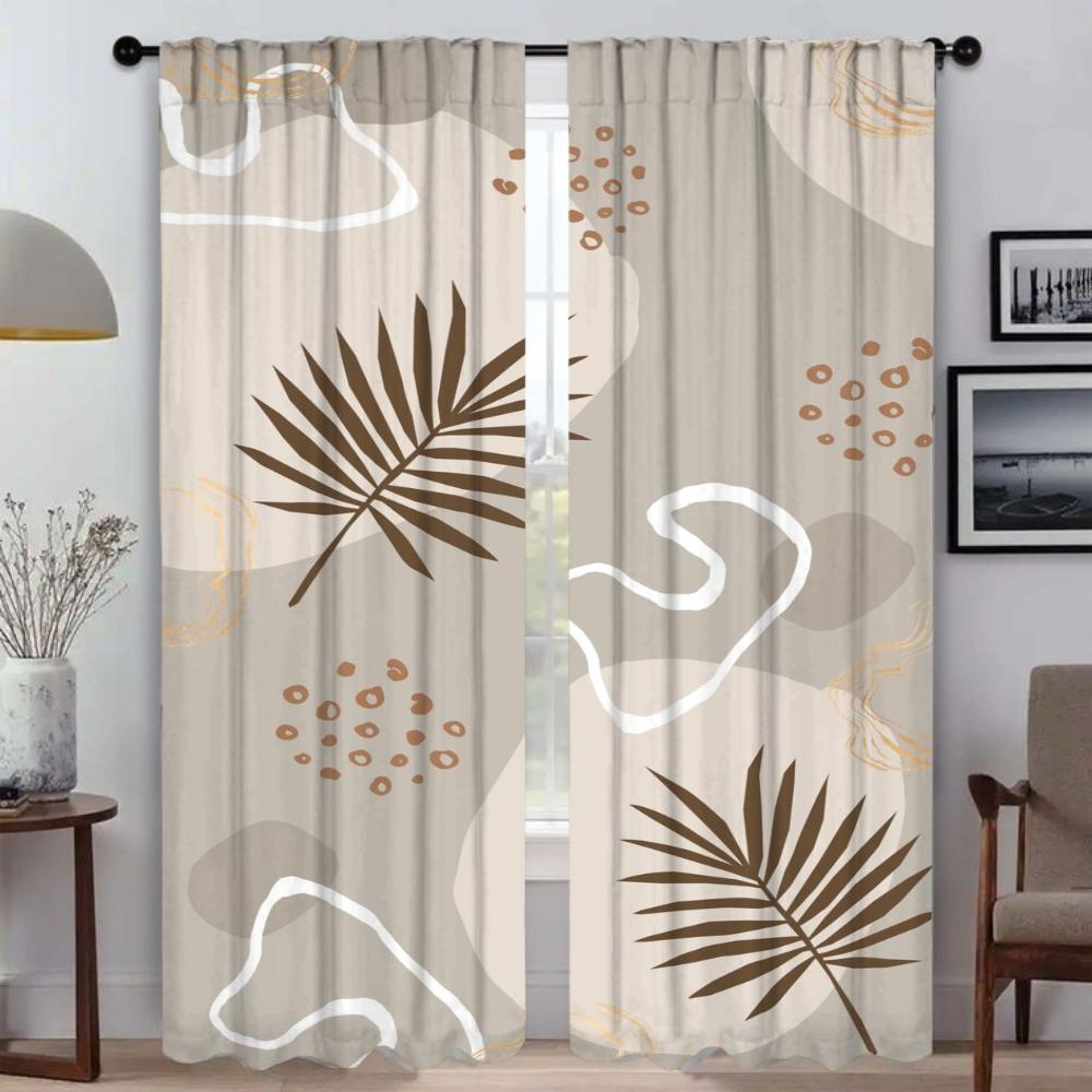 Concise Style Plants Blackout Curtain for Room 2 Panel Modern Living Room Curtains Tulle for Bedroom Shades Partition Kitchen