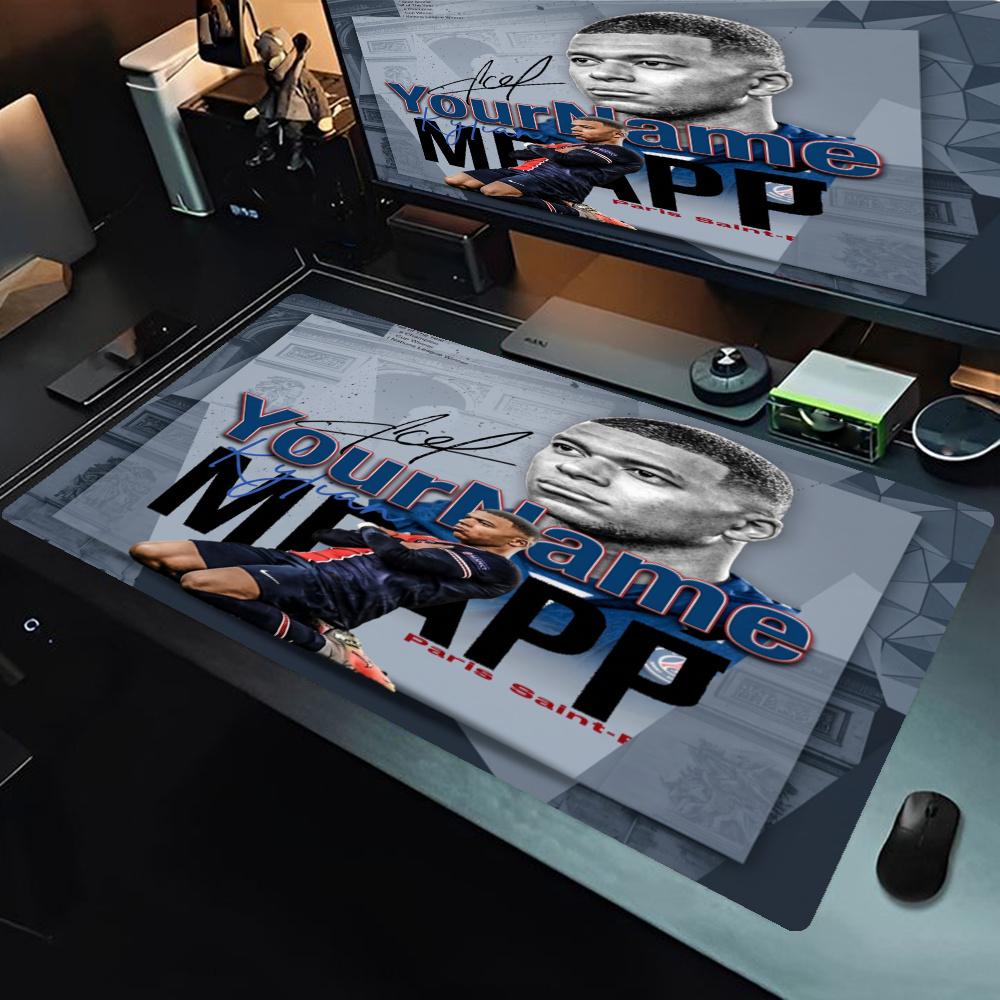Mbappe Customizable Name Mouse Pad Gamer Mousepad Desktop Mouse Pad Nonslip Rubber Base Office Desk Accessory