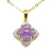 [Your and My Jewelry Box] SV Gold Natural Lavender Jadeite Pendant Necklace with White Topaz 14102 [May Birthstone] [Gift Wrapped]