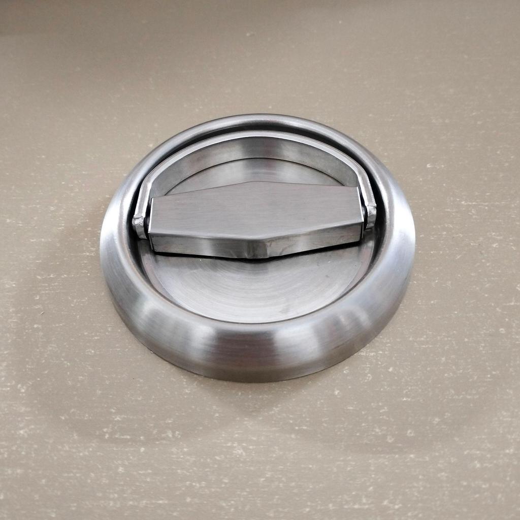Stainless Steel Invisible Door Lock with Pull Ring, Single/Double-Sided Mounted Round Handle.