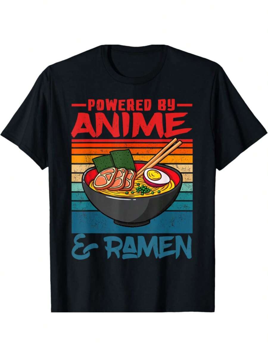

Powered By Anime & Ramen Love Anime Noodles Unisex T-Shirt XXXL