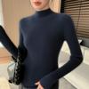 Women's Angora Red Slim-Fit Cashmere Sweater: New Autumn/Winter Style, Thickened Half-High Collar.