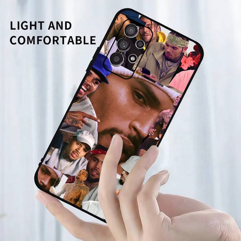 C-Chris B-Brown 11singer Phone Case For Samsung S25,S24,S23,S22,S21,S20,S10,Ultra,Plus,Lite,FE,Soft Silicone Black Cover