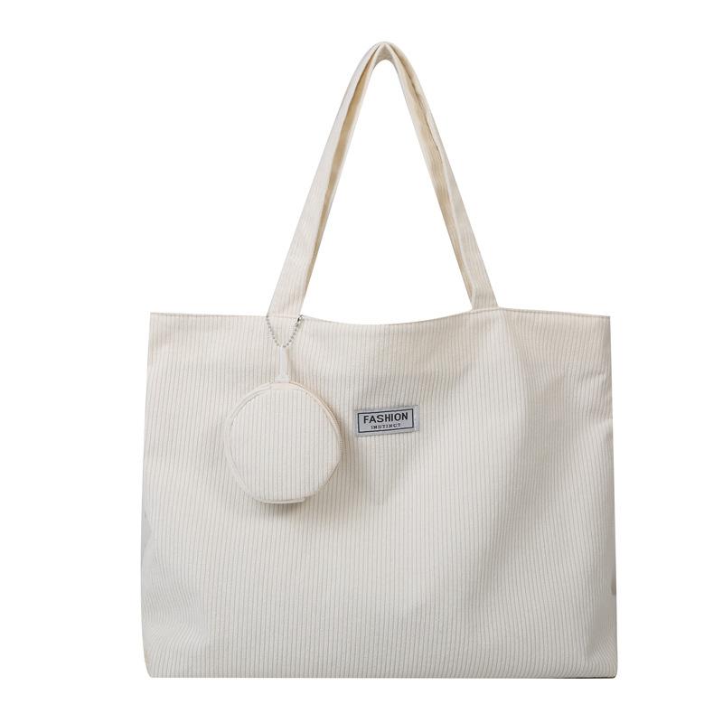 Nowa modna sztruksowa literacka i prosta torba typu tote o dużej pojemności, casualowa, retro, wszechstronna, damska torba na ramię