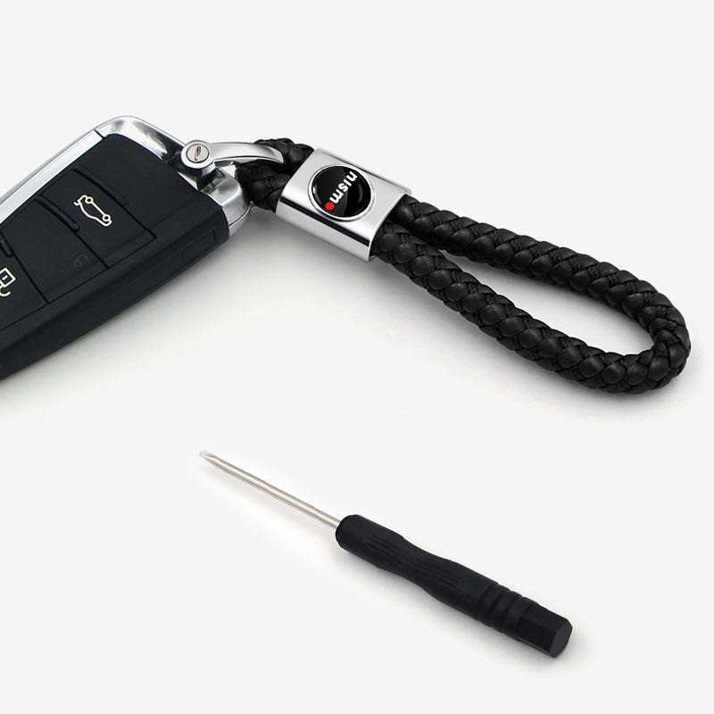 1Pcs Car Key Chain Key Ring Key Lanyard Car Emblem Styling For Nissan Nismo Tiida Sylphy Teana X Trail T30 T32 Almera Qashqai J10 J11