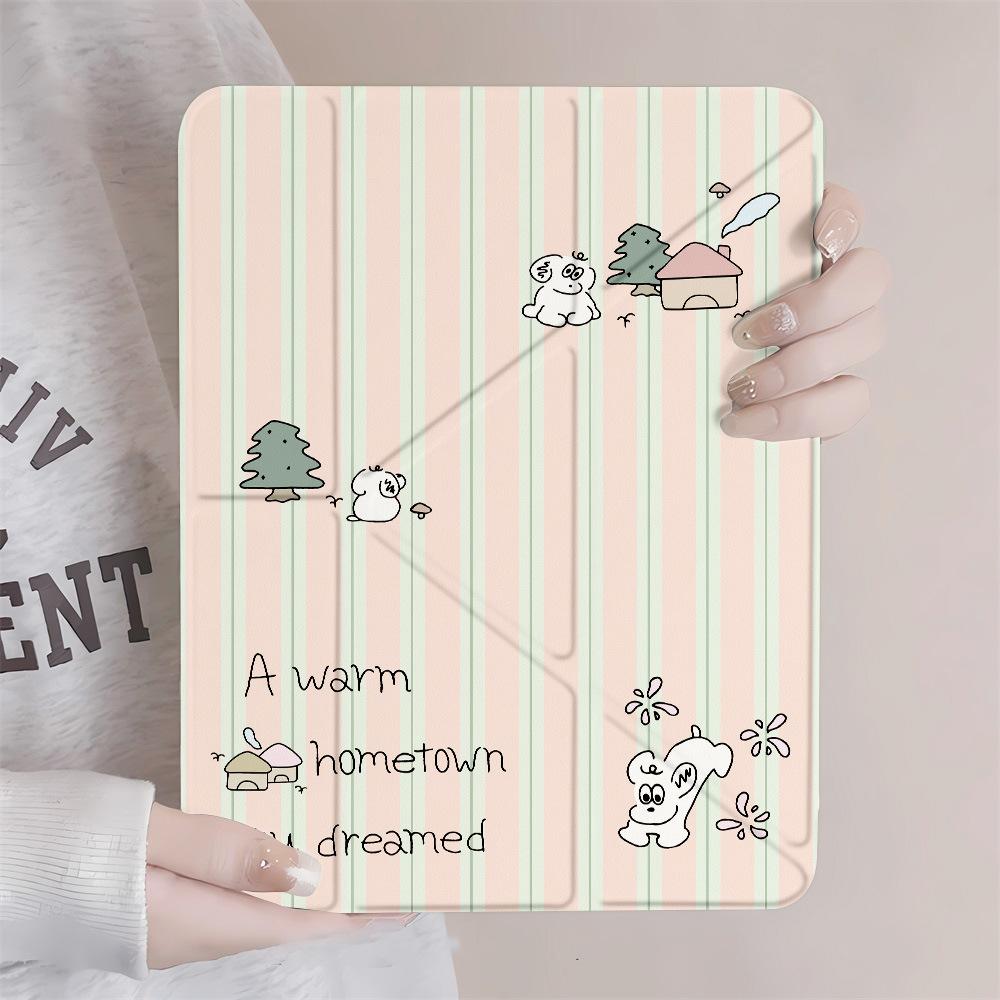 Applicable to Y-fold ipad11pro protective cover 9th generation air new 11-inch vertical line puppy 10.2-inch acrylic
