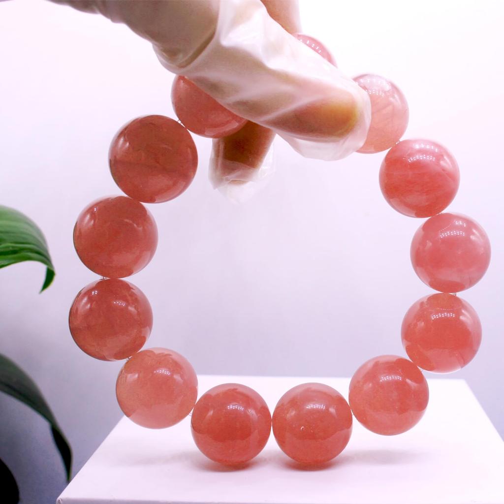Rose Quartz Natural Red Carefully Guardian Stone for Love and Good Includes Beading Wire and Perfect for Christmas or New Gifts Quartz [TANAKA YA]