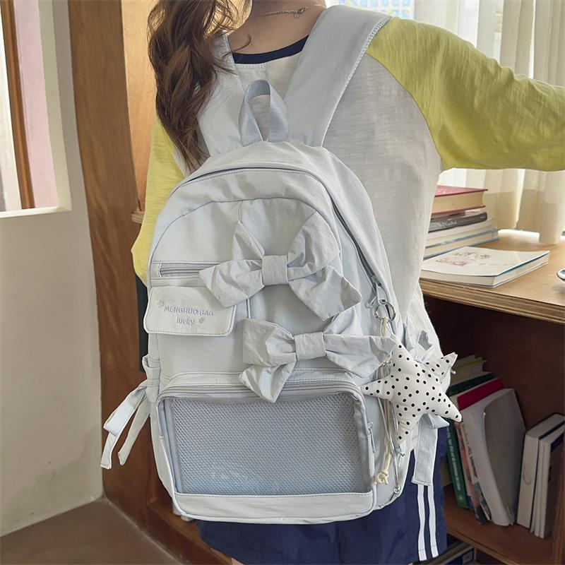 Zaino da Donna con Fiocco Zaino Scolastico Grande Capacità per Studenti