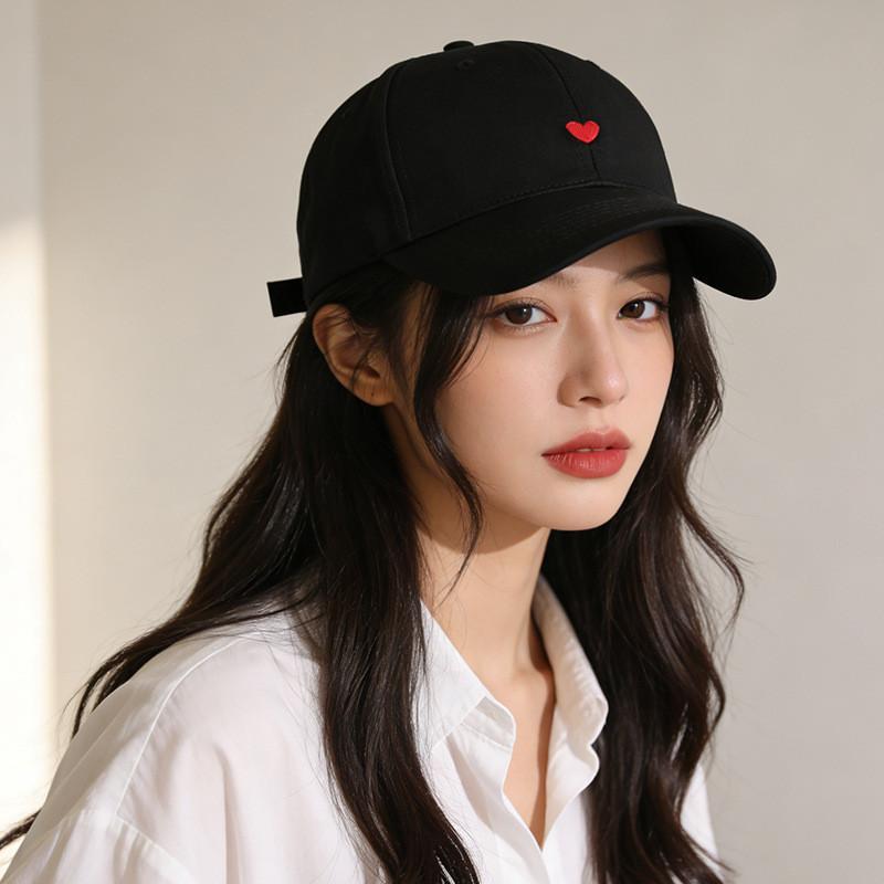 Heart Embroidered Baseball Cap With Sun Protection For Casual Summer Wear