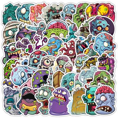 50 Pieces of Cartoon Monster Graffiti Stickers, Creative DIY Monster Stickers for Mobile Phones and Computers, Waterproof Decorative Stickers