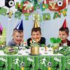 Football Themed Party Disposable Tableware Soccer Flag Paper Tray Tissue Ballon Cup Tablecloth Baby Shower Birthday Decoration