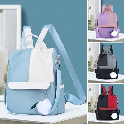 Mochila feminina impermeável antirroubo Oxford pano bolsa escolar de viagem