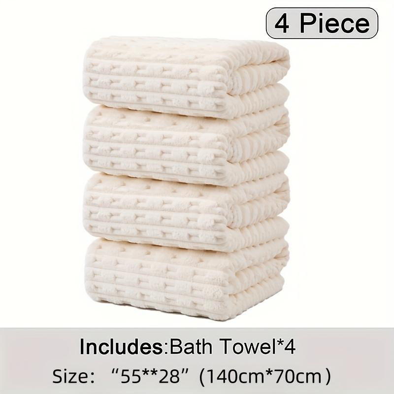 4-Pack Waffle Weave Super Soft Bath Towels, Ultra Absorbent Quick-Dry Microfiber Towels for Adults, Soft Textile & Travel Towels