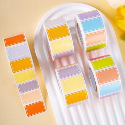 500Pcs Colourful Self-Adhesive Label Adhesive Stickers Durable Waterproof Blank Tag Sticker Stationery Rectangle Name Sticker