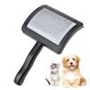 Wood-Grip Rust-Resistant Stainless Steel Angled-Tine Pet Grooming Comb Skin-Gentle Minimizes Pet Shedding & Fur Matting