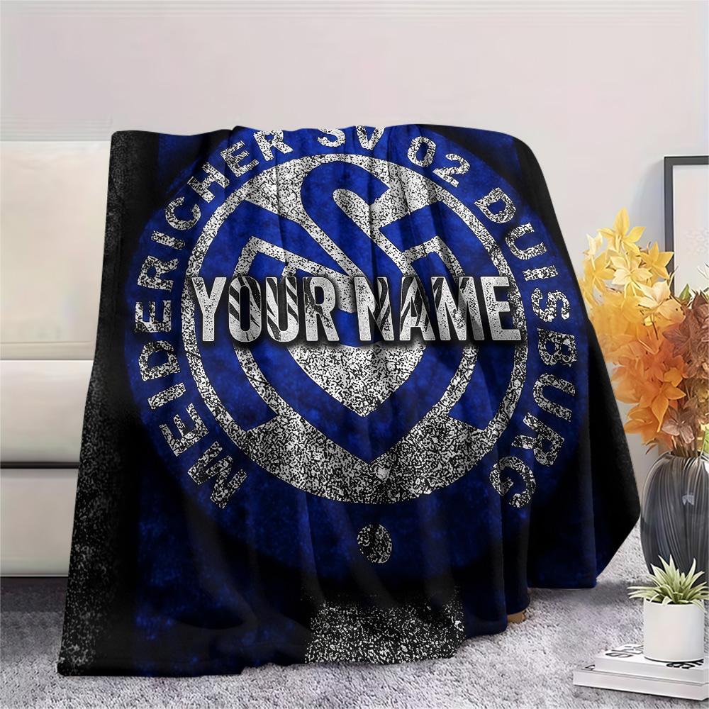 1PC Msv Duisburg Custom Name Patterned Flannel Blanket Suitable For All Seasons For Home Decor Warmth And Comfort Gifts Holiday Present