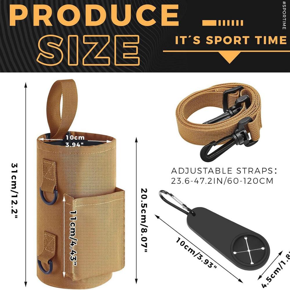 Magnetic Water Bottle Holder Gym Water Bottle Carrier Bag Pouch Sleeve with Phone Pocket Silicone Towel Buckle and Sling
