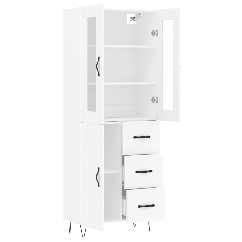 Highboard White 69.5 x 34 x 180 cm Particleboard