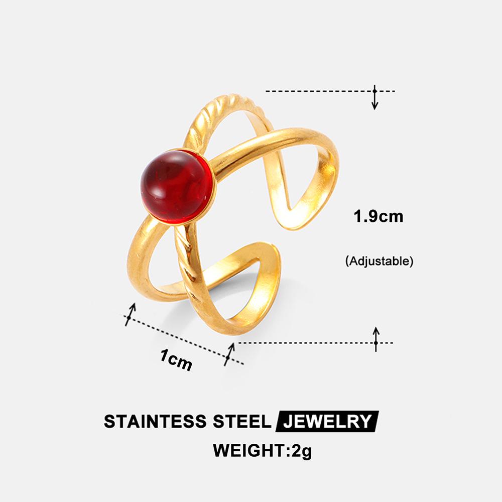 Titanium Steel Geometric Open Ring - Minimalist, Non-Fading Nordic Style for Women
