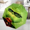 Grinch-Thema Automatischer Regenschirm, Leicht & Tragbar, 8 Speichen, Perfekt für Reisen im Freien, Geburtstage, Weihnachten, Geschenke.