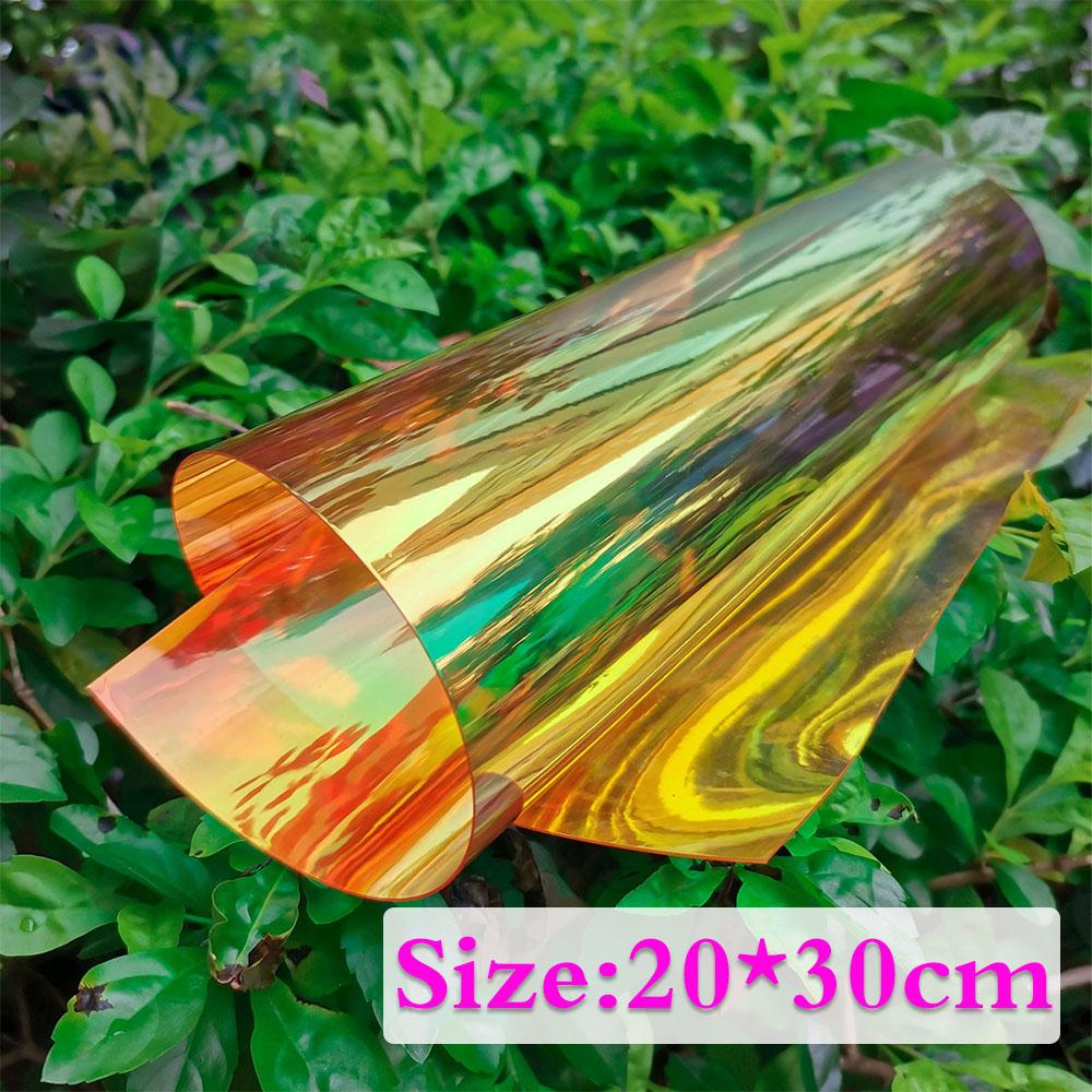 A4 Multicolor Iridescent Holographic Clear Transparent PVC Fabric Leatherette Laser Rainbow Film Vinyl Craft Bag Earring DIY Bow