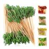 Yousheng 100 Pcs Food Picks Disposable Bamboo No Harm Cactus Shape Salad Sticks for Banquet