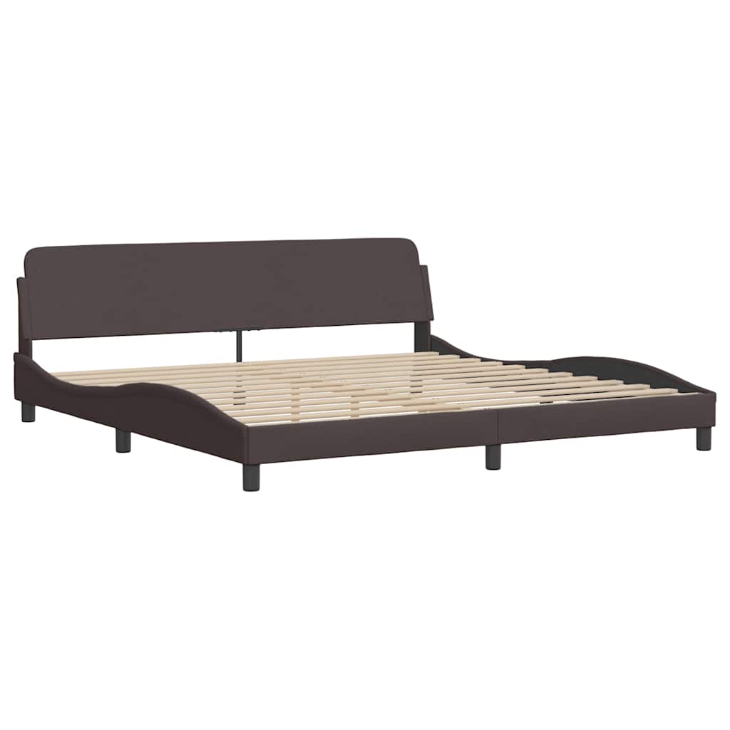 Bed Frame without Mattress Dark Brown 200x200 cm Fabric