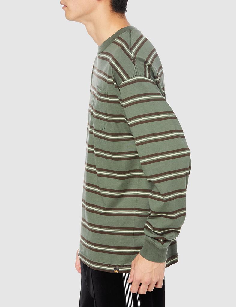Alpha Industries TC1548 Men's A.GREEN Long Sleeve T-Shirt with Pocket, Size L