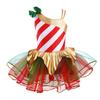 Kids Girls Stylish Dance Clothing Stage Performance Mesh Tutu Dress Christmas Carnival Cosplay